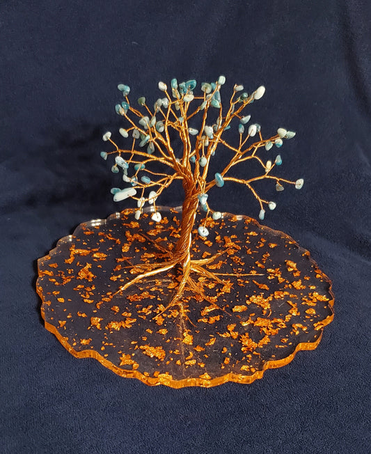 Blue stone/copper tree