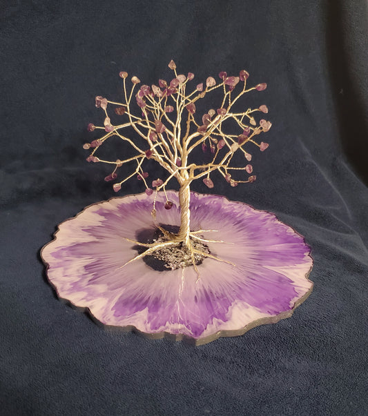 Amethyst/silver tree
